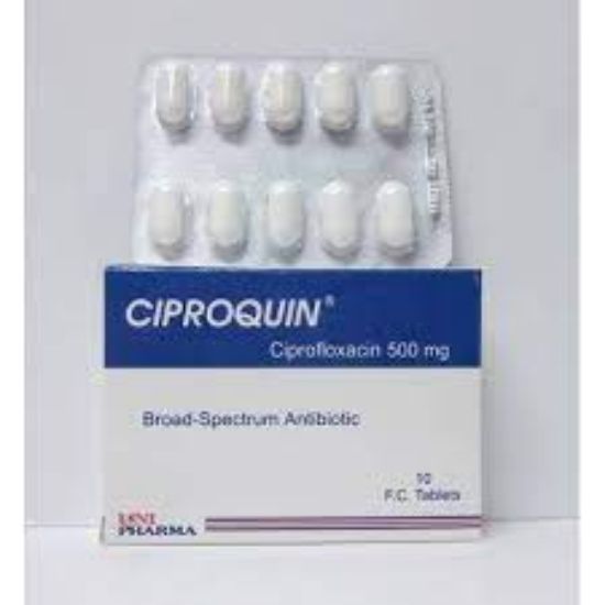 Picture of CIPROQUIN 500MG 10 F.C. TAB