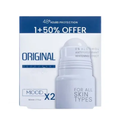 Picture of MOOD ORIGINAL WHITENING DEODORANT ROLL ON OFFER 1+50% 50ML